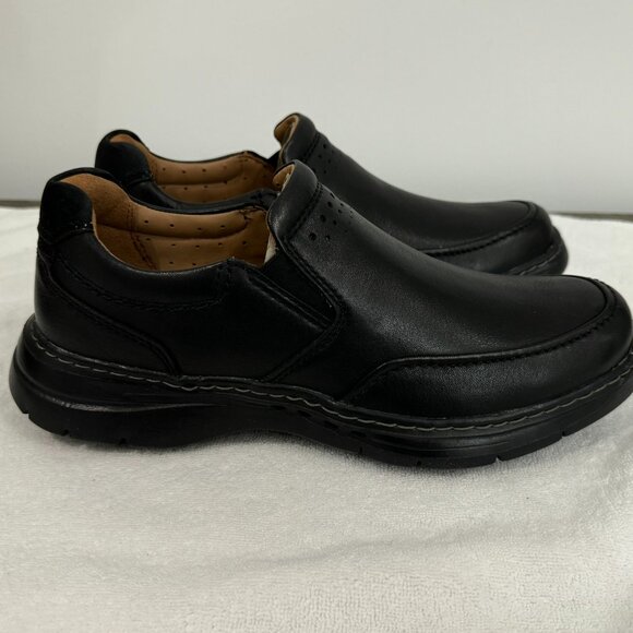 CLARKS Men's Brawley Step Black Leather Loafers - Size 8 XW - NEW! - Picture 2 of 11